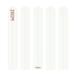 Pastel Beyaz Sosis Balon (White) 100'lü