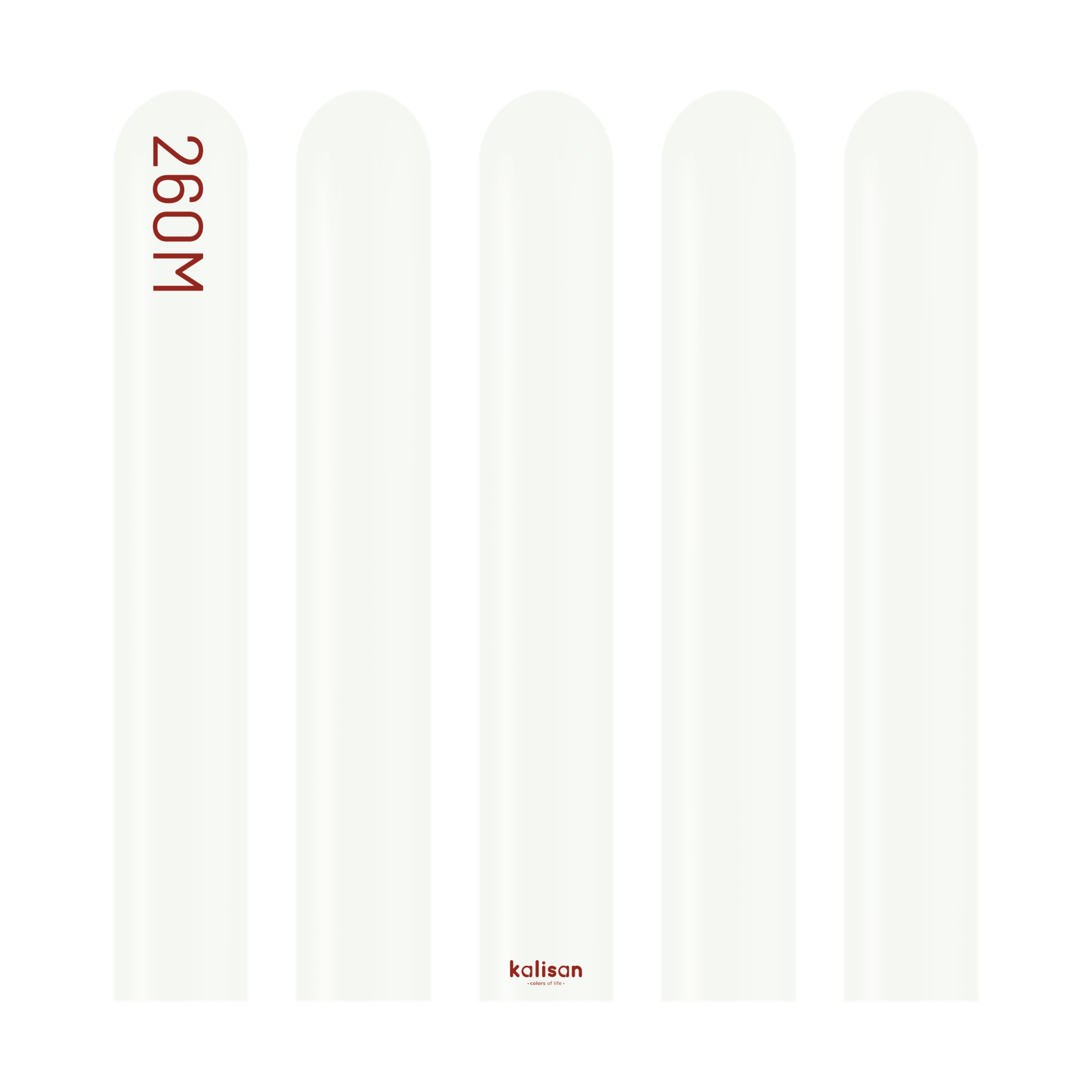 2312-standard-white-260-w-logo.png Pastel Beyaz Sosis Balon (White) 100'lü - Görsel 1