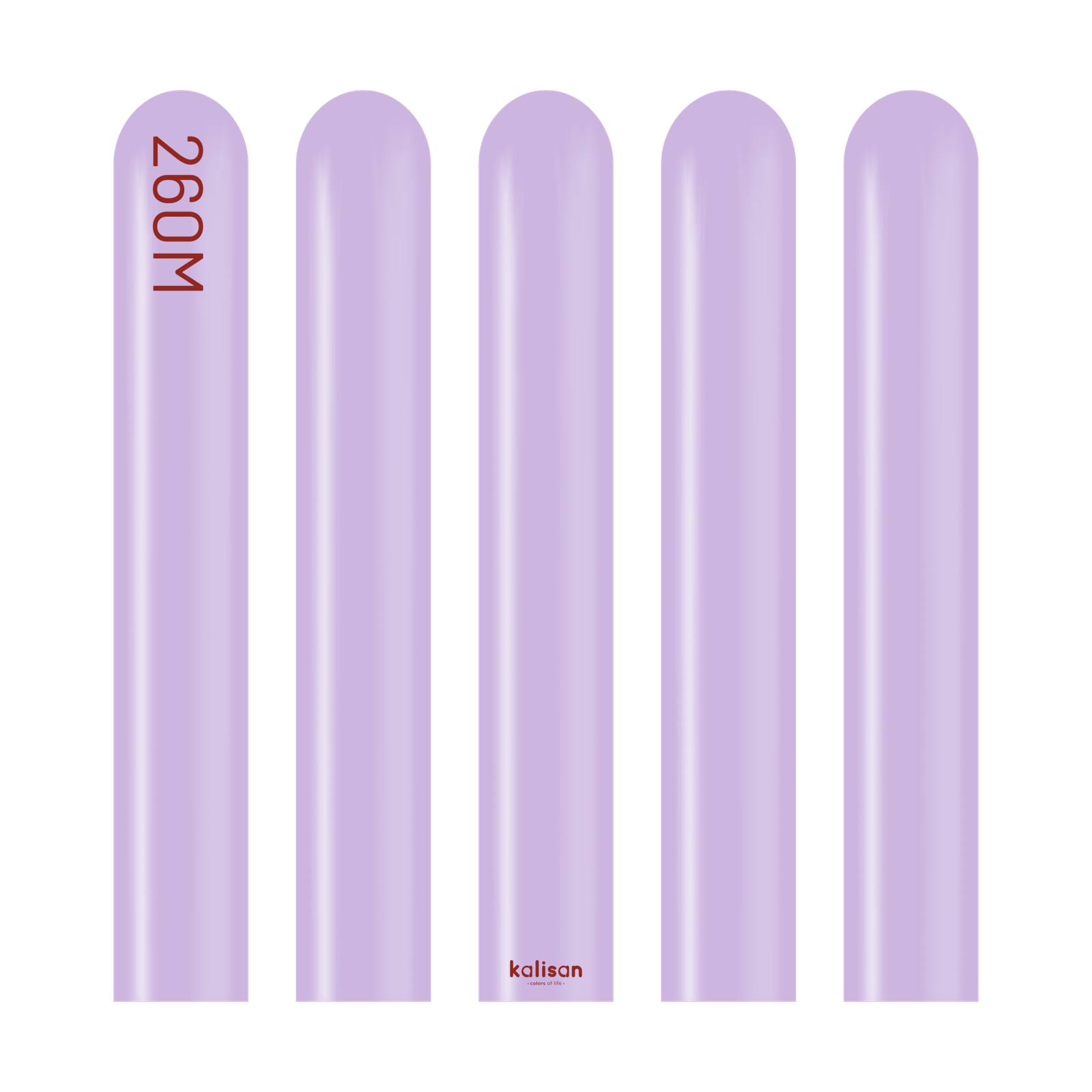 2317-standard-lilac-260-w-logo.png Pastel Lila Sosis Balon (Lilac) 100'lü - Görsel 1