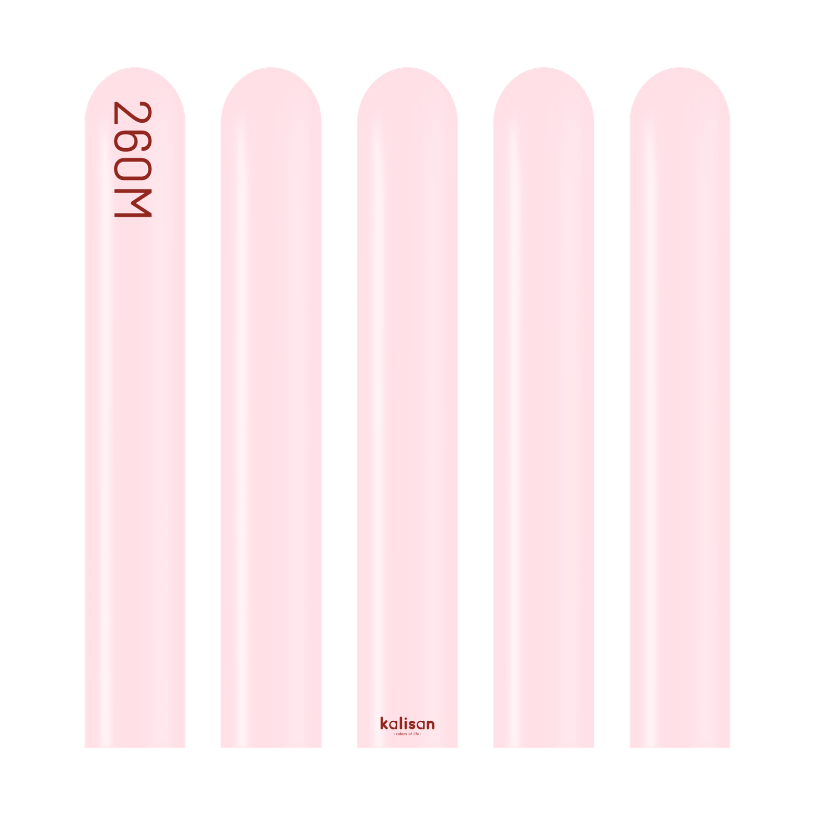 2325-standard-light-pink-260-w-logo.png Pastel Açık Pembe Sosis Balon (Light Pink) 100'lü - Görsel 1