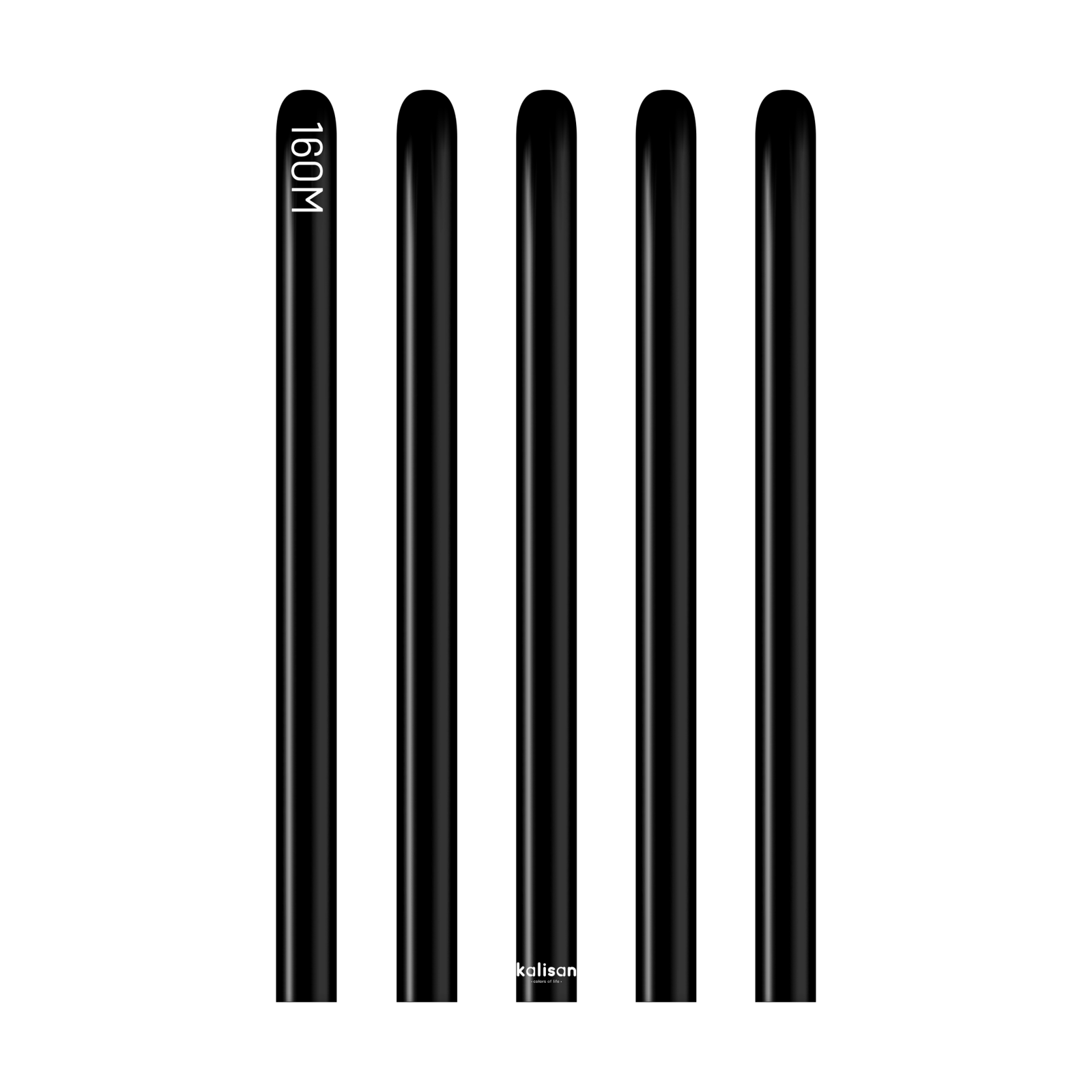 2332-standard-black-160-w-logo.png Pastel Siyah Sosis Balon (Black) 100'lü - Görsel 1