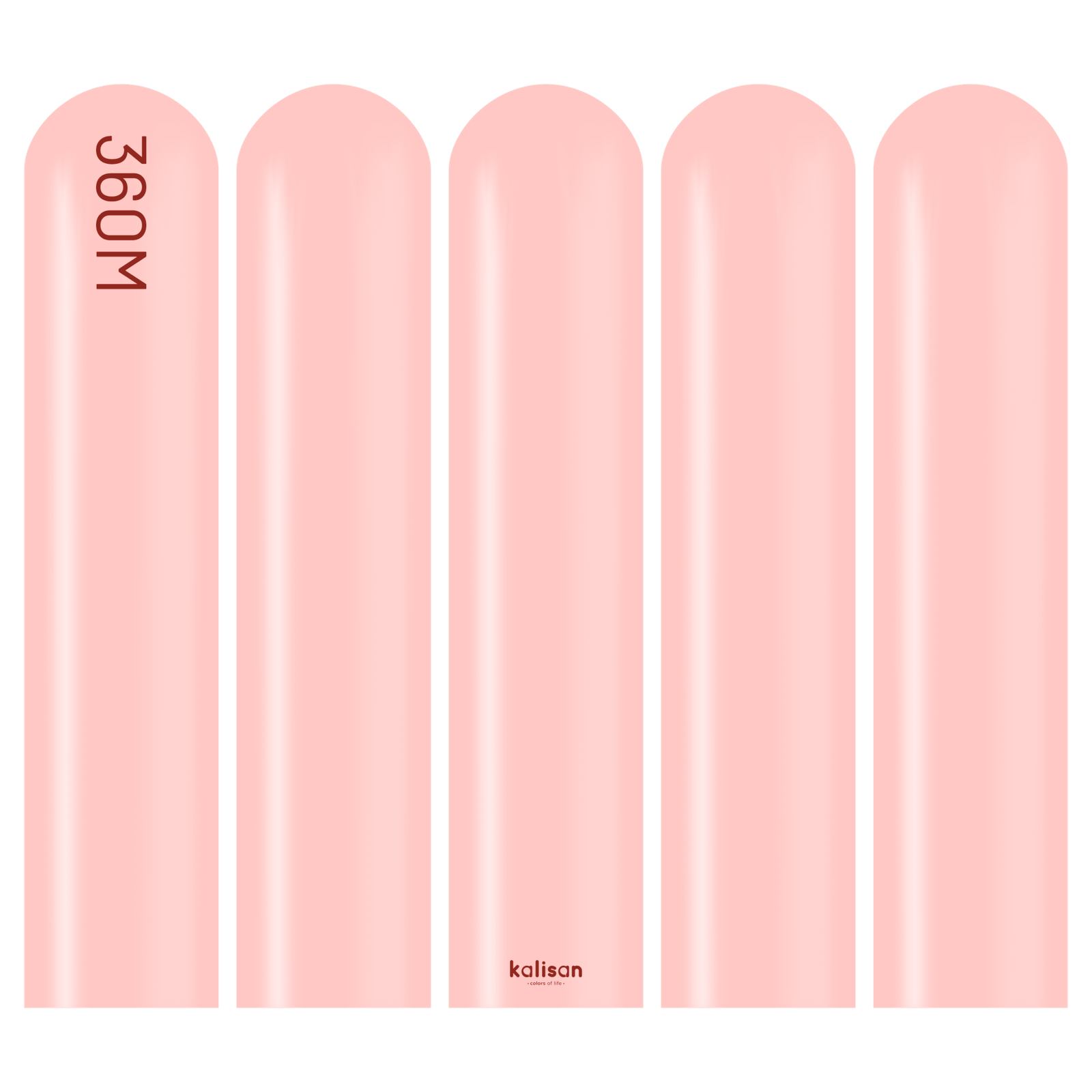 2334-standard-baby-pink-360-w-logo.png 360M Pastel Bebek Pembe Sosis Balon (Baby Pink) 50'li Nozzle Up - Görsel 1