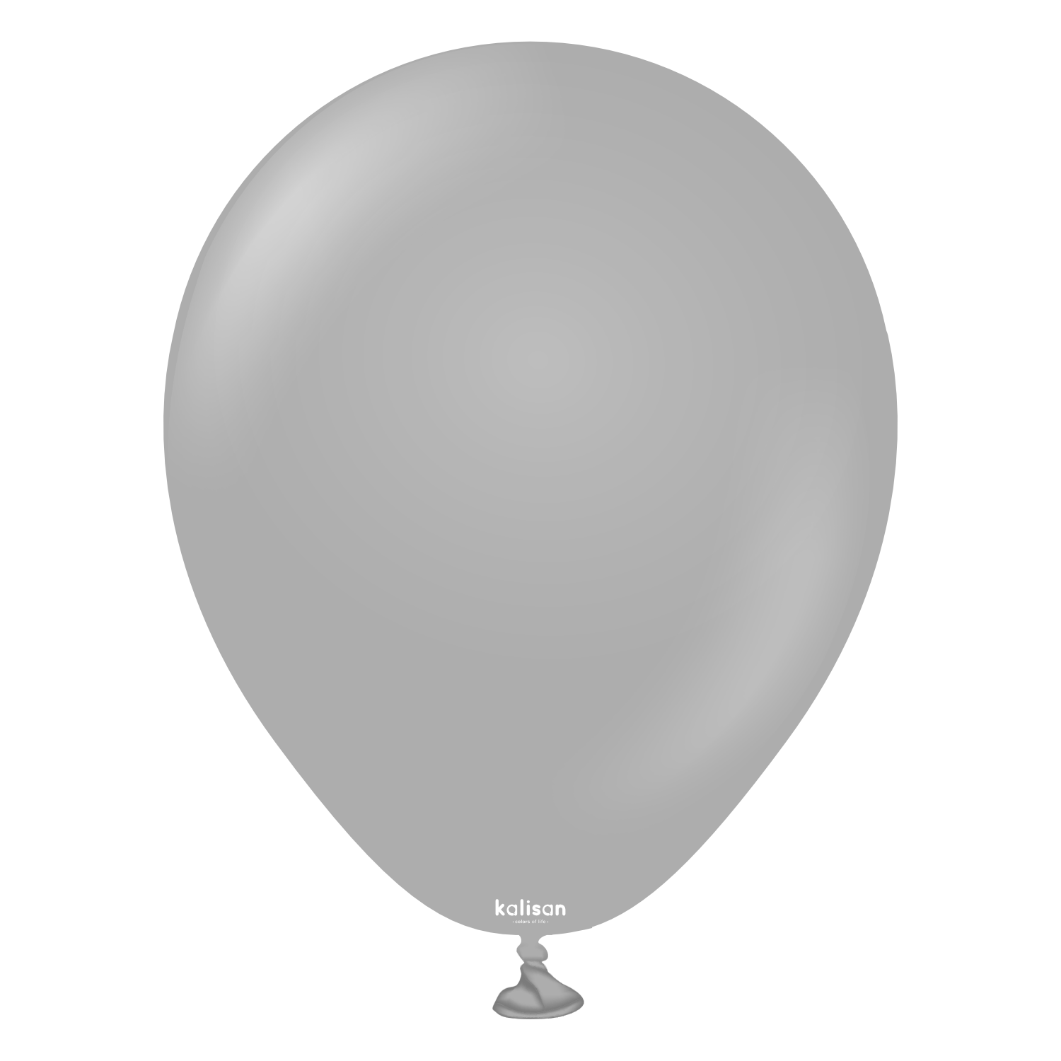 2335-standard-grey-5-inch-w-logo.png 5'' Standart Balon Gri (Grey) 100'lü - Görsel 1