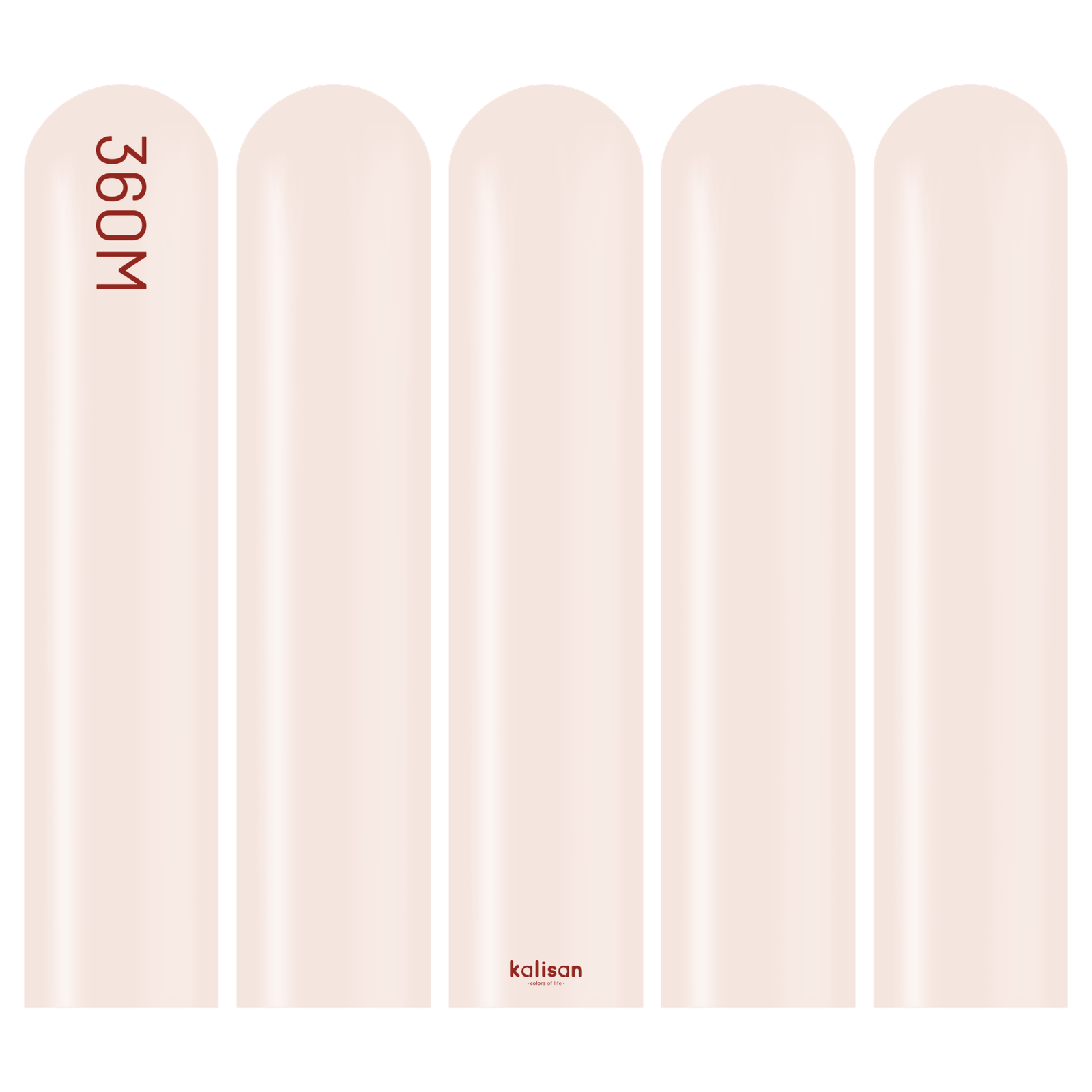 2348-standard-pink-blush-360-w-logo.png 360M Pastel Pink Blush Sosis Balon (Pembe Pudra) 50'li Nozzle Up - Görsel 1