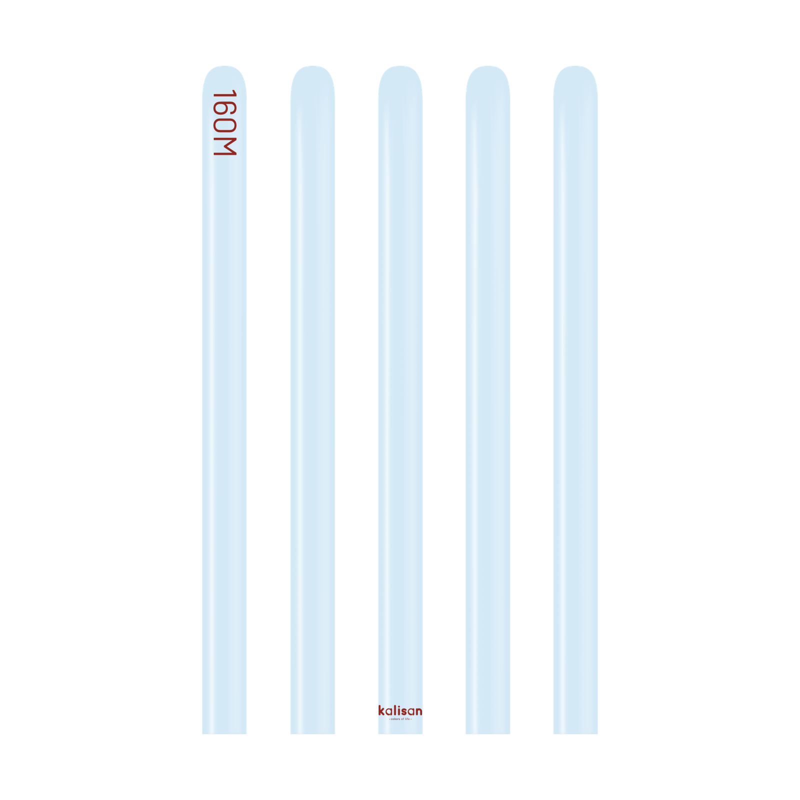 3007-macaron-baby-blue-160-w-logo.png 160M Makaron Bebek Mavi Sosis Balon (Mac Baby Blue) 50'li Nozzle Up - Görsel 1