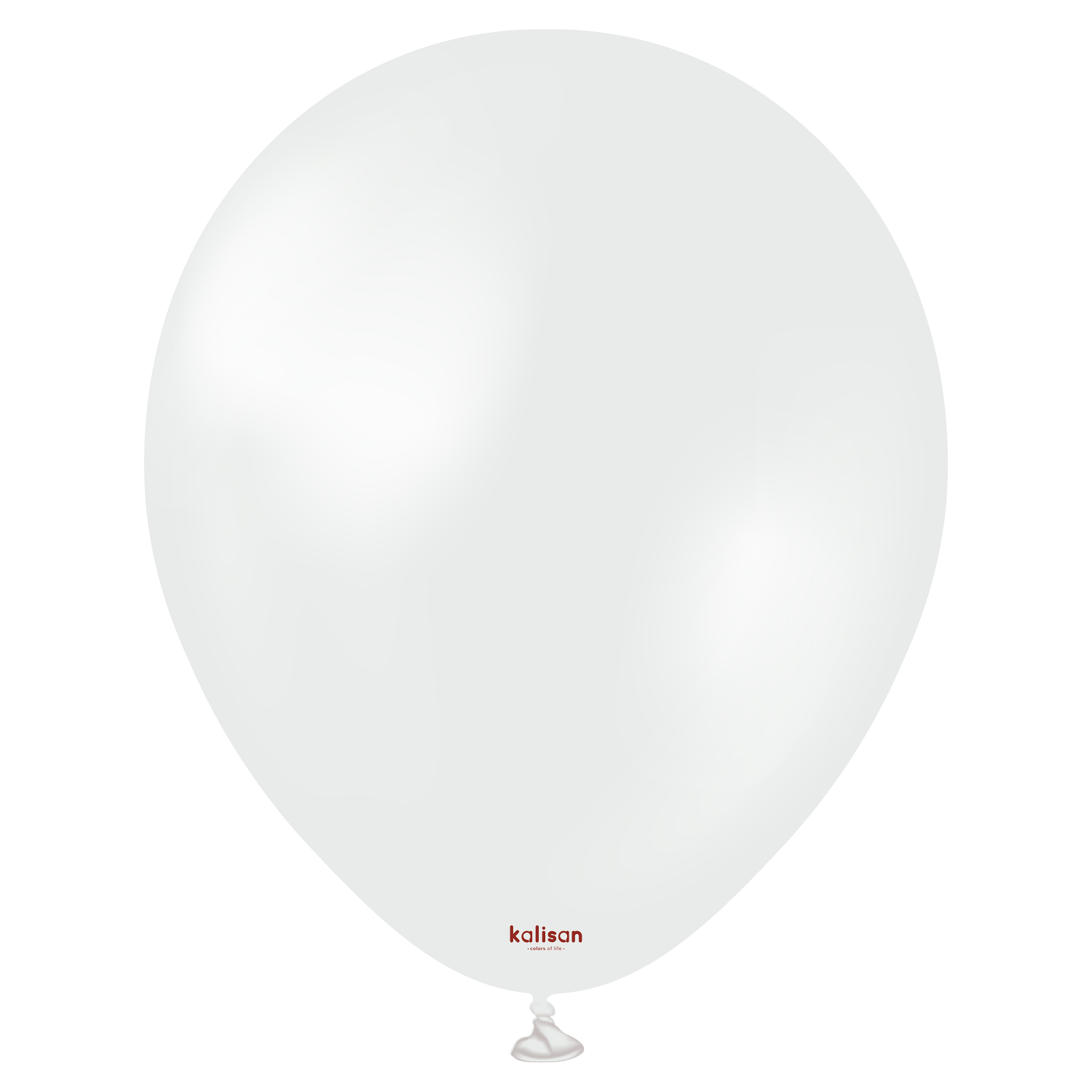 7001-pearl-12-inch-w-logo.png 11'' Kalisan Metalik İnci Beyazı Balon (Pearl White) 50'li - Görsel 1