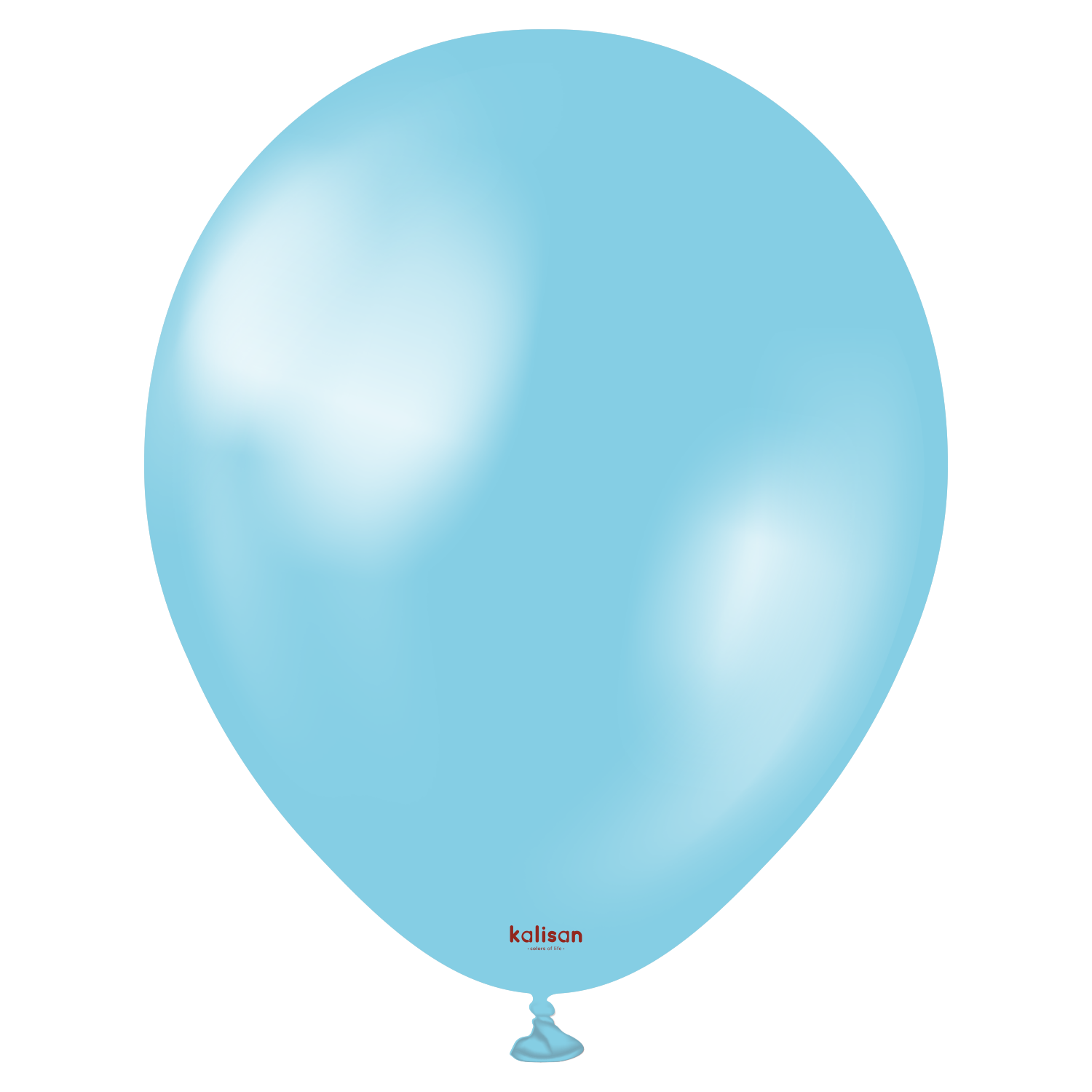 7006-pearl-sky-blue-12-inch-w-logo.png 11'' Kalisan Metalik Gök Mavisi Balon (Sky Blue) 50'li - Görsel 1