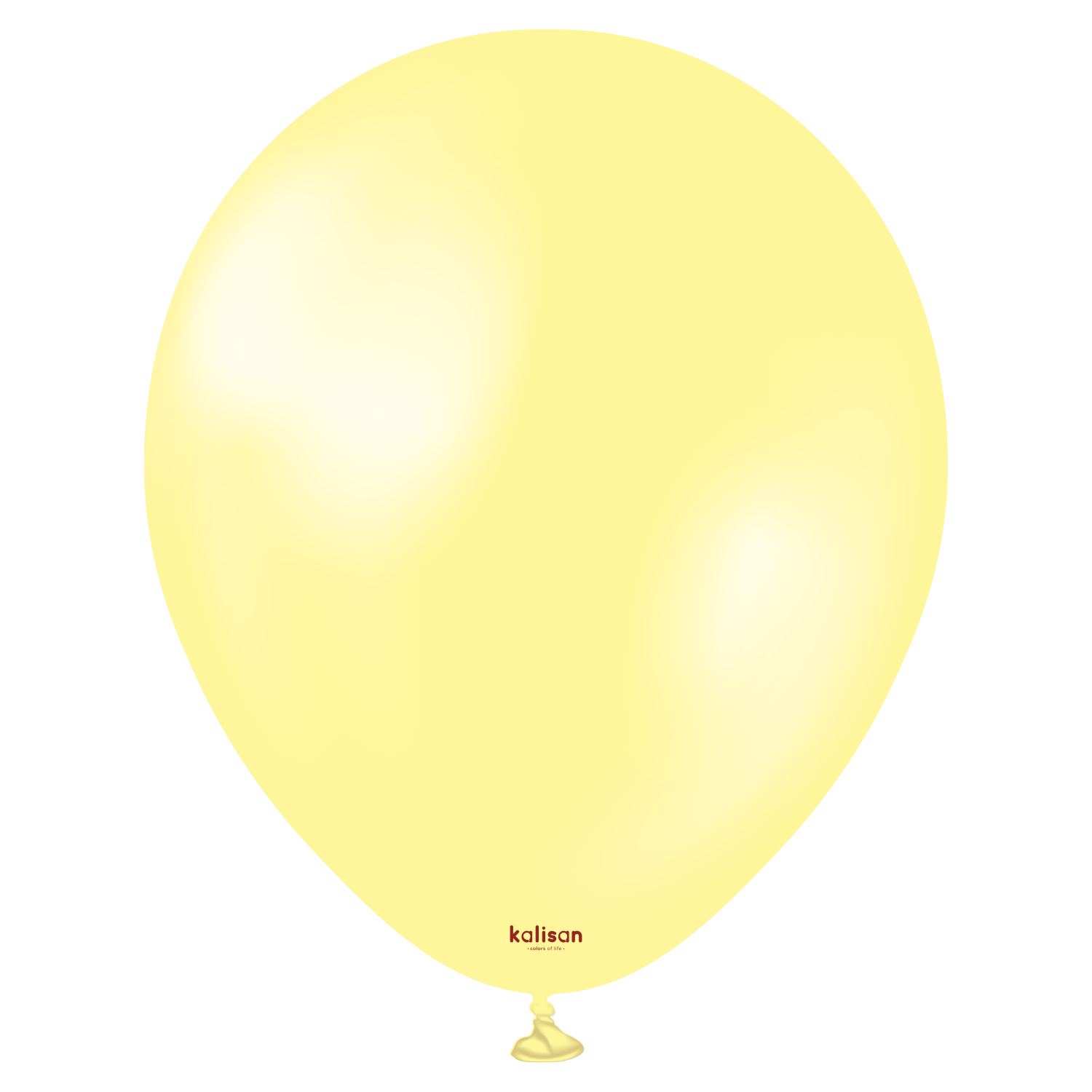 7007-pearl-lemon-12-inch-w-logo.png 11'' Kalisan Metalik Limon Sarısı Balon (Lemon) 50'li - Görsel 1