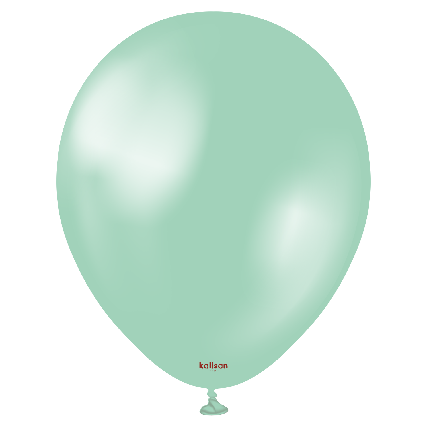 7008-pearl-green-12-inch-w-logo.png 11'' Kalisan Metalik Yeşil Balon (Green) 50'li - Görsel 1