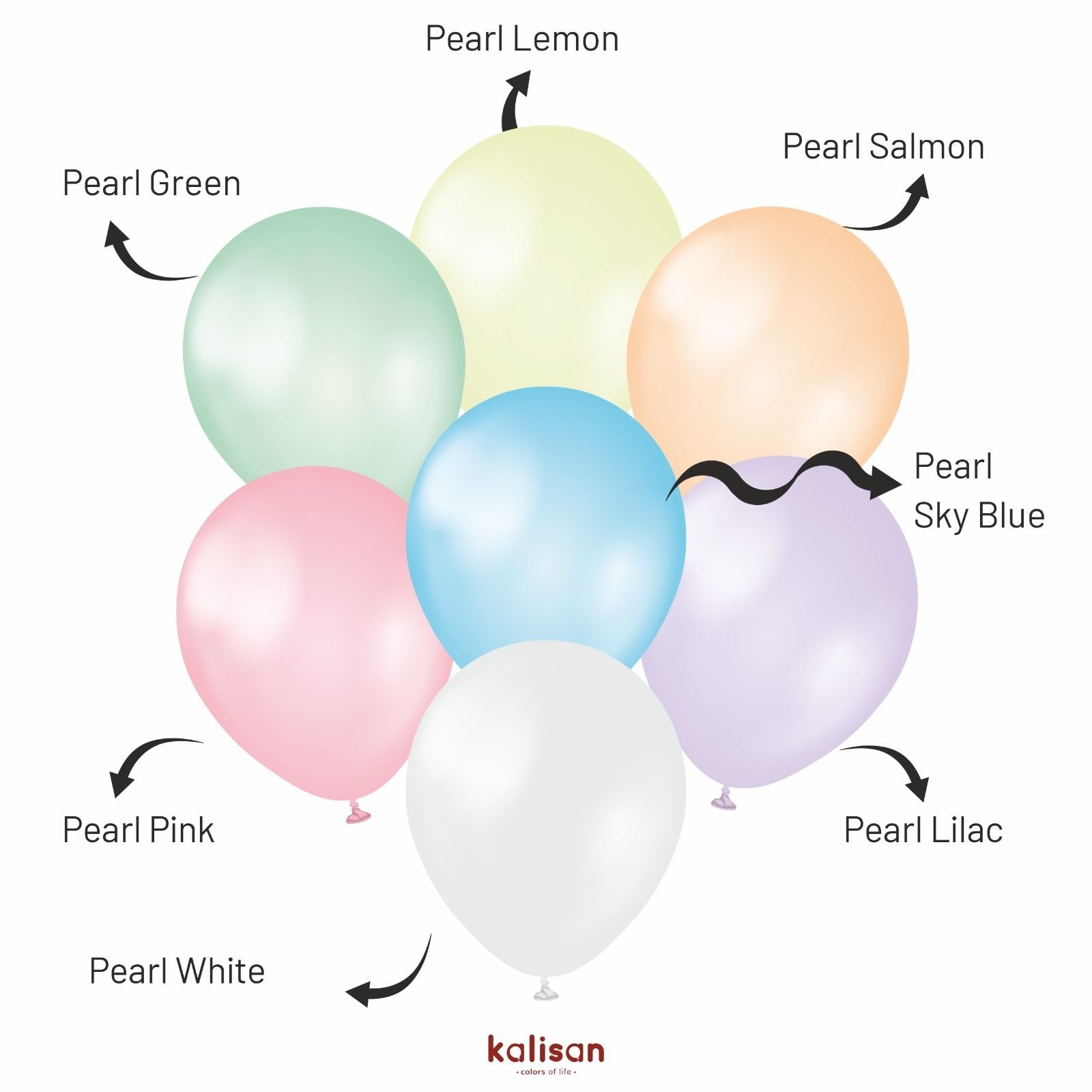 metal-mix.jpeg 11'' Kalisan Metalik Karışık Balon 50'li - Görsel 1