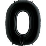 0 Rakam Grabo Siyah Folyo Balon 40" - Görsel 2
