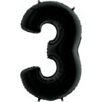 3 Rakam Grabo Siyah Folyo Balon 40" - Görsel 2