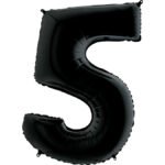 5 Rakam Grabo Siyah Folyo Balon 40" - Görsel 2