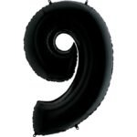 9 Rakam Grabo Siyah Folyo Balon 40" - Görsel 2