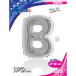 B Harf Grabo Gümüş Folyo Balon 40"