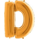 D Harf Grabo Altın Folyo Balon 40" - Görsel 2