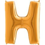 H Harf Grabo Altın Folyo Balon 40" - Görsel 2