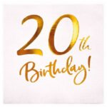 Kağıt Peçete Varak Baskılı 20 Birthday Beyaz 20 Parça