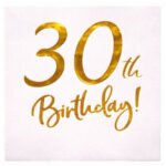 Kağıt Peçete Varak Baskılı 30 Birthday Beyaz 20 Parça