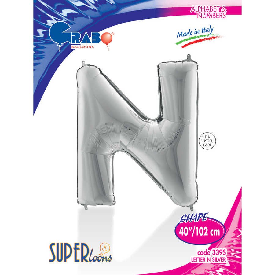 n-harf-grabo-gumus-folyo-balon-102-cm-harf-folyo-balonlar-grabo-5261-49-B.jpg N Harf Grabo Gümüş Folyo Balon 40" - Görsel 1