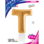 T Harf Grabo Altın Folyo Balon 40"