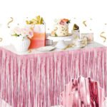 Dekoratif Püsküllü Masa Eteği Parlak Pembe Renk 240x75 Cm