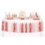 Dekoratif Püsküllü Süs 4.2 Metre 20 Parça Rengarenk Rose Gold