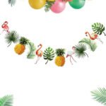 Kağıt Banner Flamingo Ananas Uzar Süs