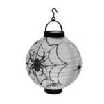 Halloween Japon Feneri Pilli 20 Cm Beyaz Örümcek