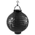 Halloween Japon Feneri Pilli 20 Cm Siyah İskelet
