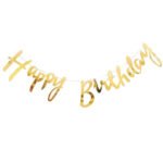 Kaligrafi Banner Happy Birthday Gold