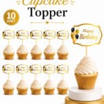 Kürdan Happy Birthday Varak Baskılı Beyaz Zemin 10 Parça