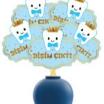Konuşma Balonu İlk Diş Erkek Çocuk Varaklı 5 Parça