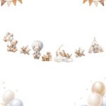 Kağıt Banner Figürlü Teddy Bear Temalı 7 Parça