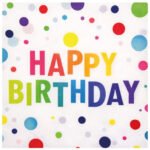 Kağıt Peçete Happy Birthday Baskılı Renkli Puanlı 20 Parça