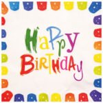 Kağıt Peçete Happy Birthday Fırça Model 20 Parça