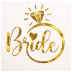 Kağıt Peçete Varak Baskılı Bride Yüzük Model 20 Parça