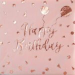Kağıt Peçete Varak Baskılı Happy Birthday Pembe 20 Parça