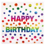 Kağıt Peçete Varak Baskılı Happy Birthday Renkli Model 20 Parça