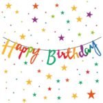Kaligrafi Banner Happy Birthday Pastel Tema