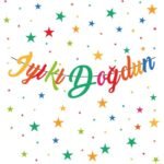 Kaligrafi Banner İyi Ki Doğdun Makaron Tema