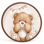 Karton Tabak Teddy Bear 23 cm 8 Parça