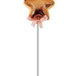 Krom Rose Gold Renk Yıldız Pasta Üstü Çubuklu Lüks