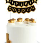 Kürdan Pasta Üstü İyi ki Doğdun Varaklı Siyah