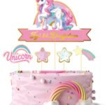 Kürdan Pasta Üstü Unicorn Temalı 5 Parça
