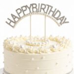 Pasta Üstü Çubuklu Happy Birthday Taşlı İncili