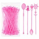 Plastik Karıştırıcı Uzun 50'li Pembe
