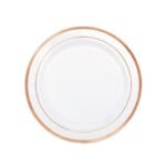 Porselen Görünümlü Tabak Rose Gold Varaklı 18 Cm 12 Parça