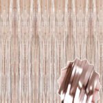 Dekoratif Püsküllü Saçak Perde 1x2 Metre Mat Rose Gold