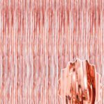 Dekoratif Püsküllü Saçak Perde 1x2 Metre Parlak Rose Gold